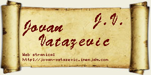 Jovan Vatazević vizit kartica